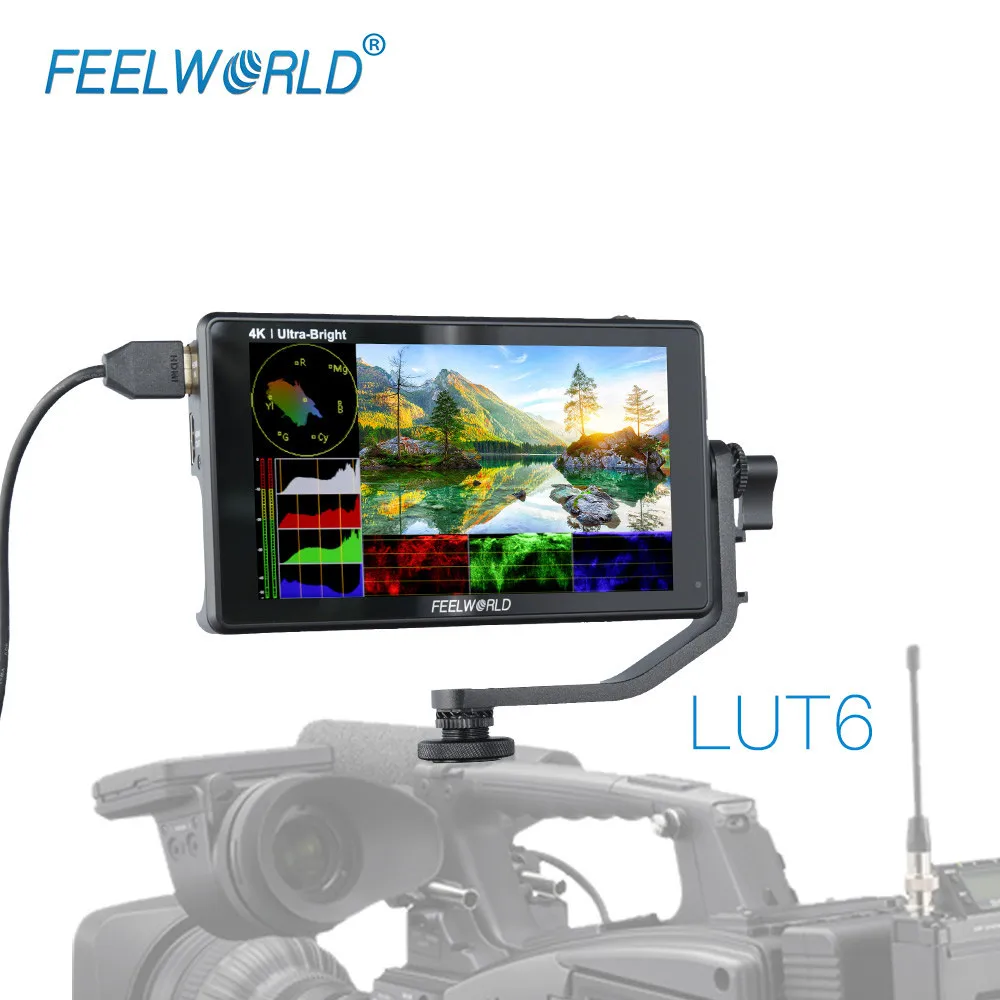 

FEELWORLD LUT6 6 Inch 2600nits HDR 3D LUT Touch Screen on Camera Field DSLR Monitor with Waveform VectorScope for Youtube Live