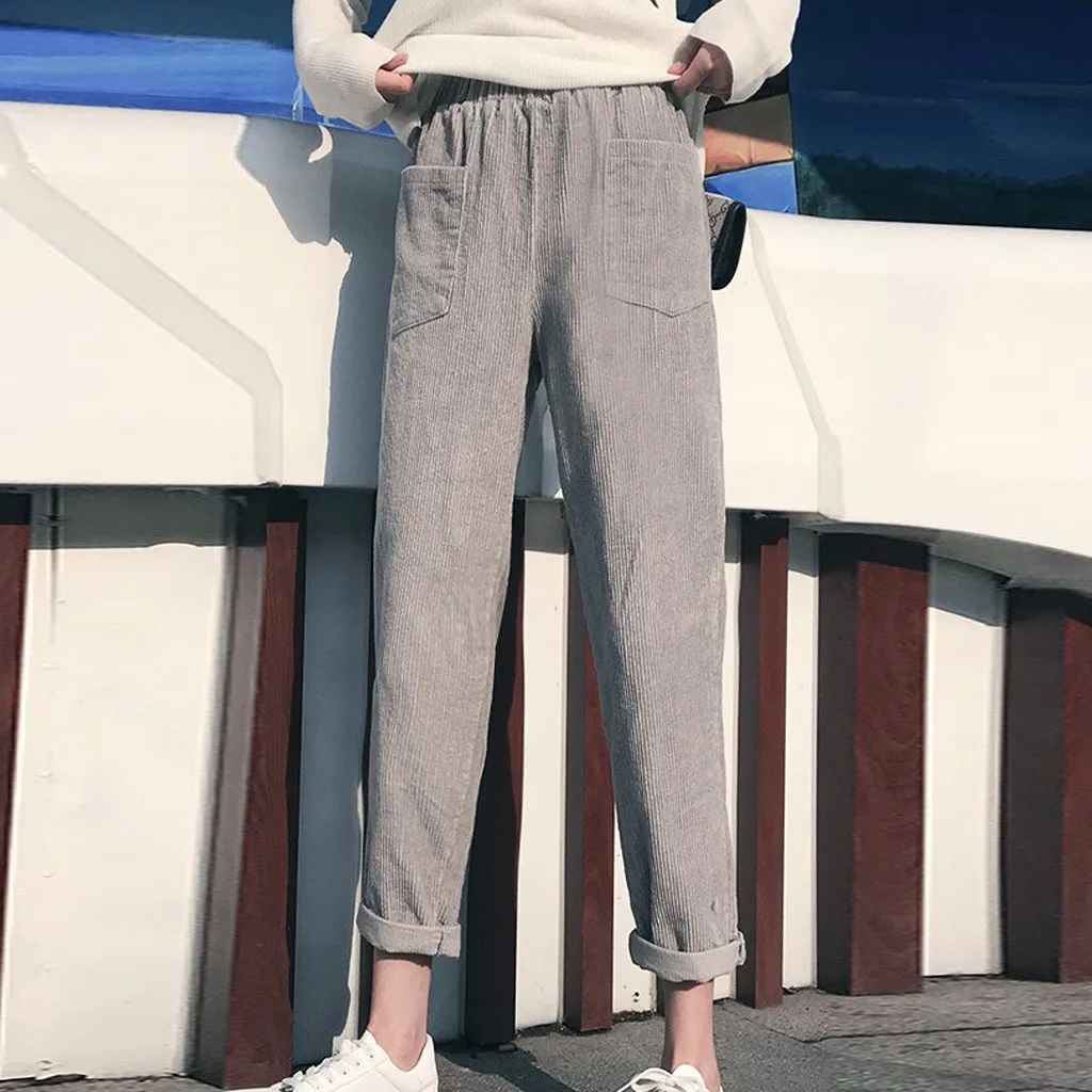 Женские плотные брюки карандаш размера плюс шерстяные осенние свободные Капри