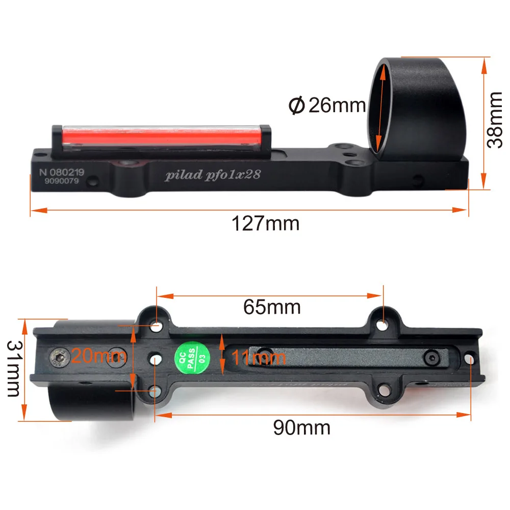 Трирок Тактический волоконный прицел с красной точкой голографический