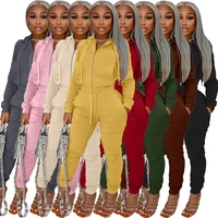 adogirl solid two piece sets tracksuits women long sleeve hoodie joggers sweat pants casual autumn matching sets outfits