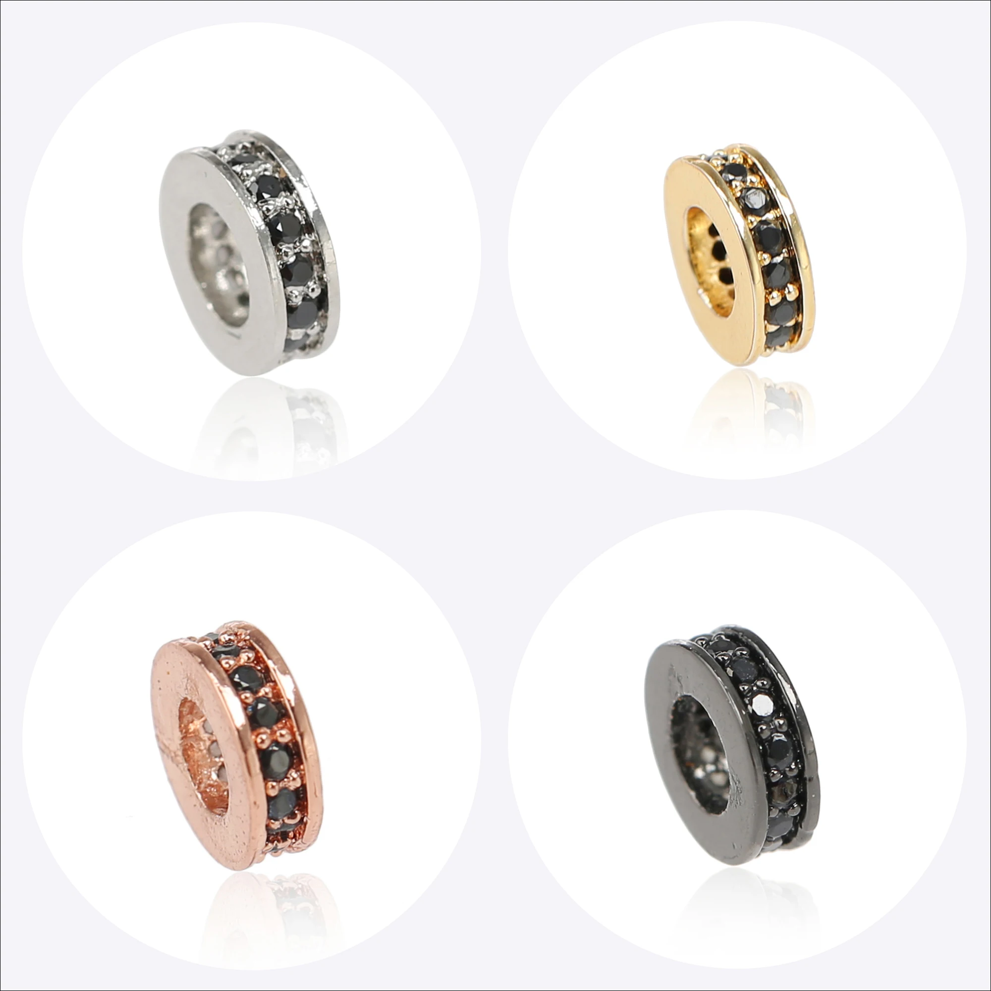 

Бесплатная доставка 10 шт. разделительные бусины CZ для изготовления ювелирных изделий браслетов, новые фианитовые пробки, 7,00 мм, C04