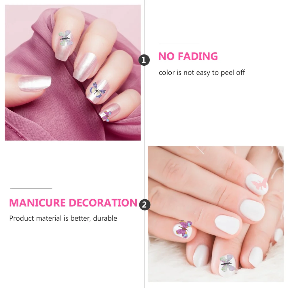 

6 Boxes Manicure Butterflies Decors Fake Nail Ornaments DIY Nail Accessories