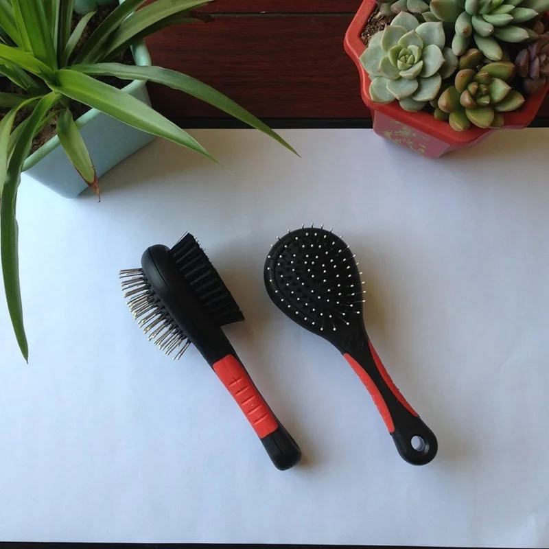 Игла для вычесывания питомцев прочная Двусторонняя пластиковая щетка купальная