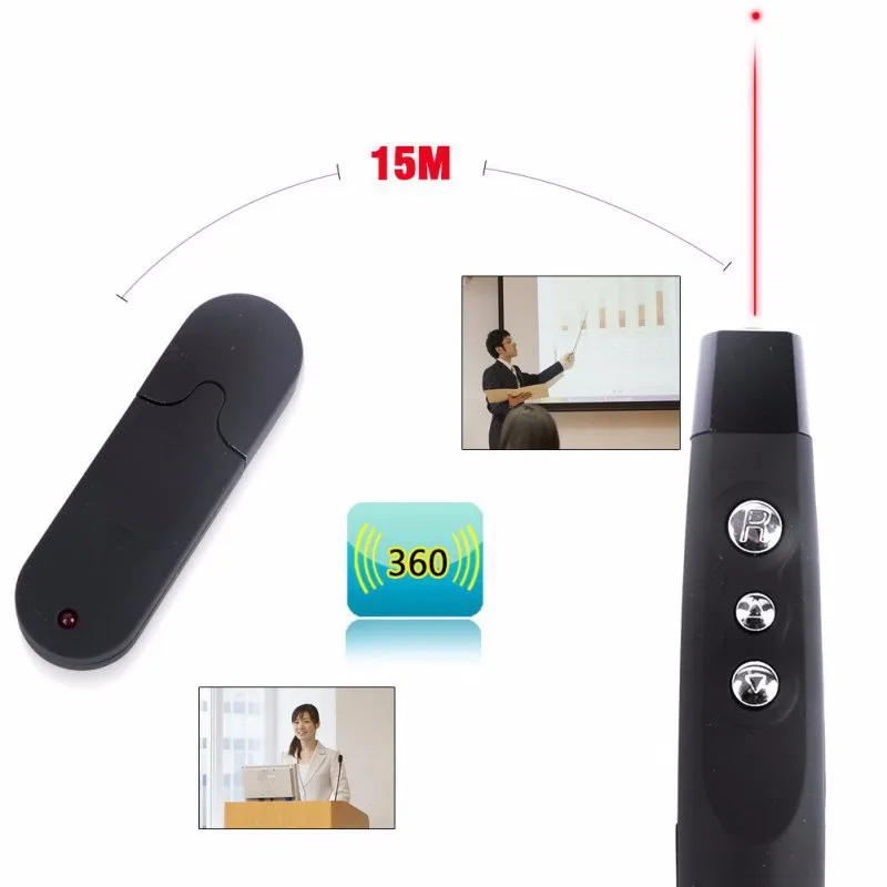 Wireless Presenter USB Teach-laser-Pointer PPT Control Remote Power Point Flip Pen Demo |
