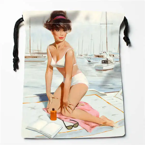 Bags На заказ Печатающая игла девочка(1) сумки для покупок на шнурках дорожный мешочек для хранения плавать Пешие прогулки игрушка сумка унисекс мульти Size18-12-05-2 - Цвет: Bags