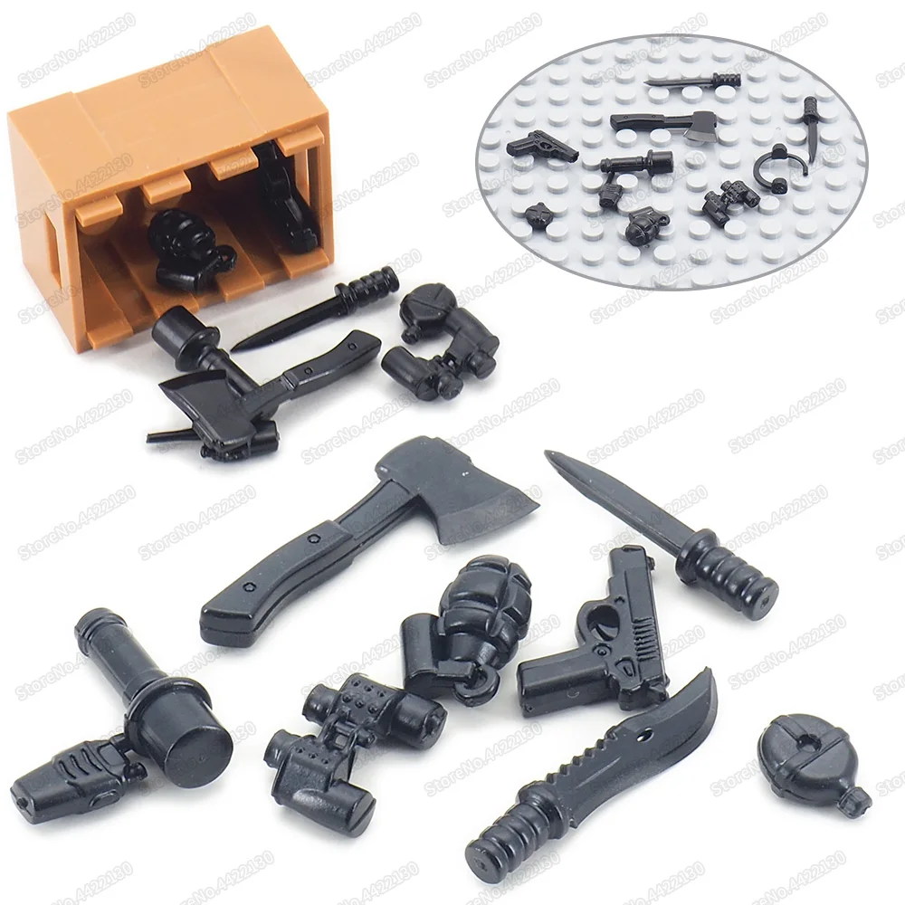 

Assemble Army WW2 Weaponas Figures Equipment Set Guns Building Block Diy Military Soldier Moc Child Gifts Battlefield Model Toys