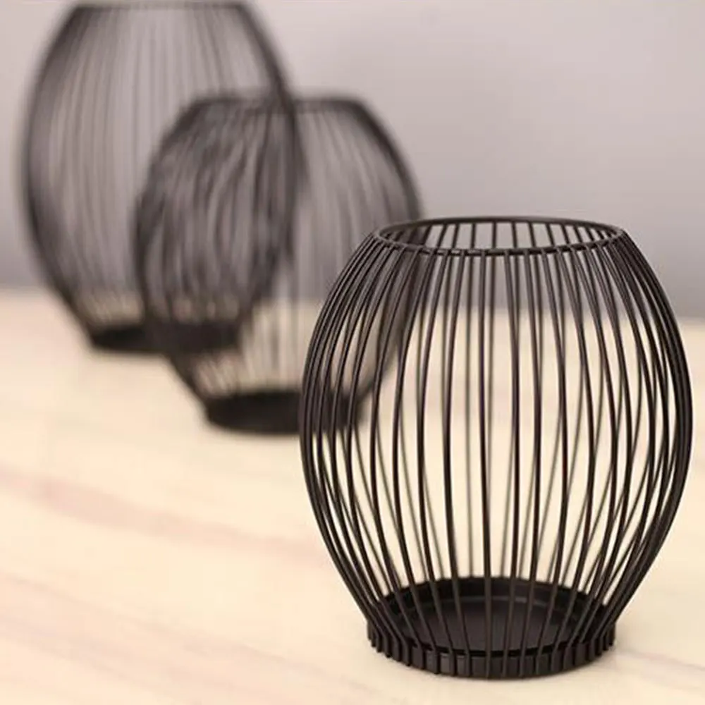 

Geometric Candle Stand Holders Romantic Hollow Out Candlestick Wedding Table Decoration Photo Props Bar Desktop Decor