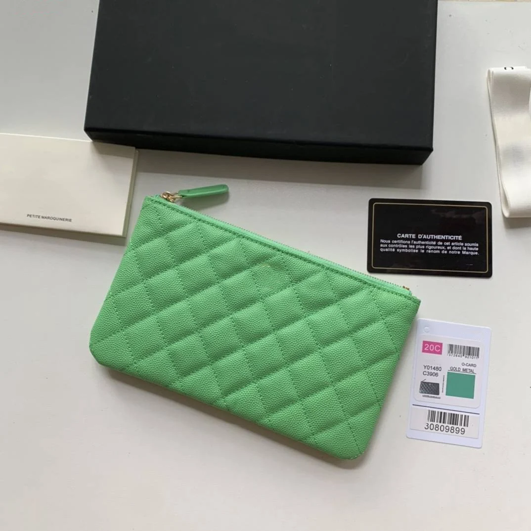 

Luxury Brand Handbag Designer Women's Leather Splaid wallet for Ladies Tote 2021 High Quality green Purse