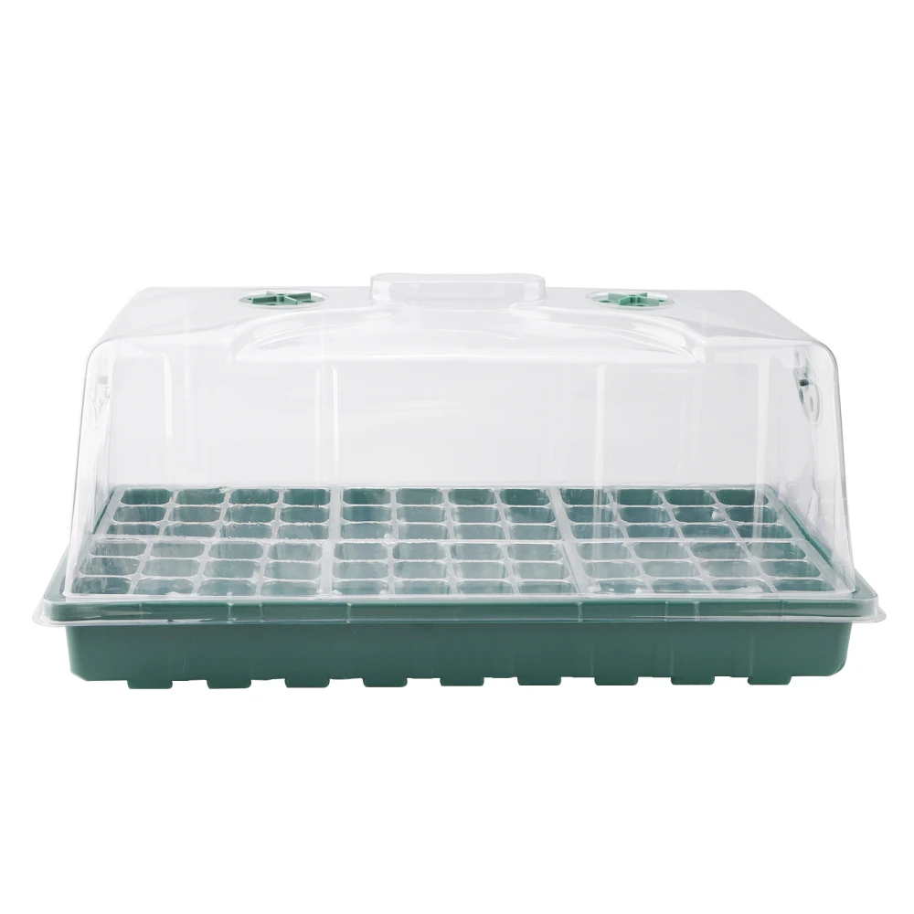 

Garden Plant Tray Nursery Box No Drain Holes 56*30*24cm PP Germination Kit 72 Hole Humidity Dome Greenhouse Supply Peat Pots