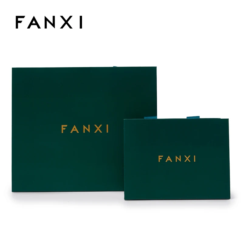 

FANXI 10 pcs/lot Fresh Green Special Paper Jewellery Bags with Ribbon for Jewelry and Gift Shop Party Favors Paper Pakaging Bags
