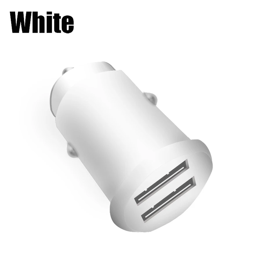 white Быстрая зарядка USB Автомобильное зарядное устройство для iPhone samsung Xiaomi Tablet Зарядное устройство 5V3. 1A двойной мини мобильный телефон зарядное устройство адаптер в автомобиле - Тип штекера: white