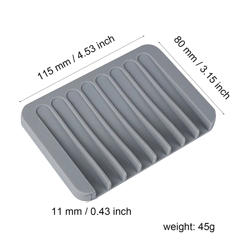 Anti-skidding Silicone Soap Box Drain Holder Bathroom Storage Tray Container Shower | Дом и сад