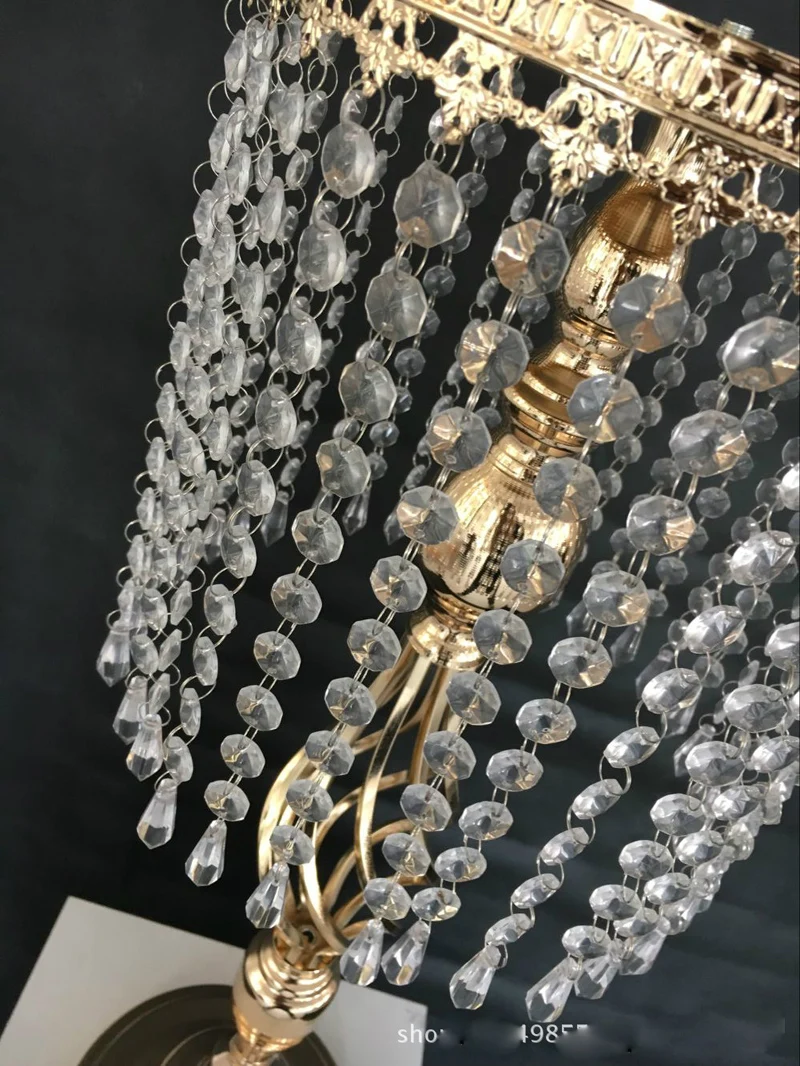 Серебристый золотой цвет подсвечник центральный столик 70 см стразы канделябр на