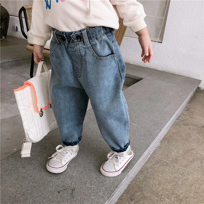 2019 Новое поступление Осенние хлопковые однотонные повседневные длинные джинсы в