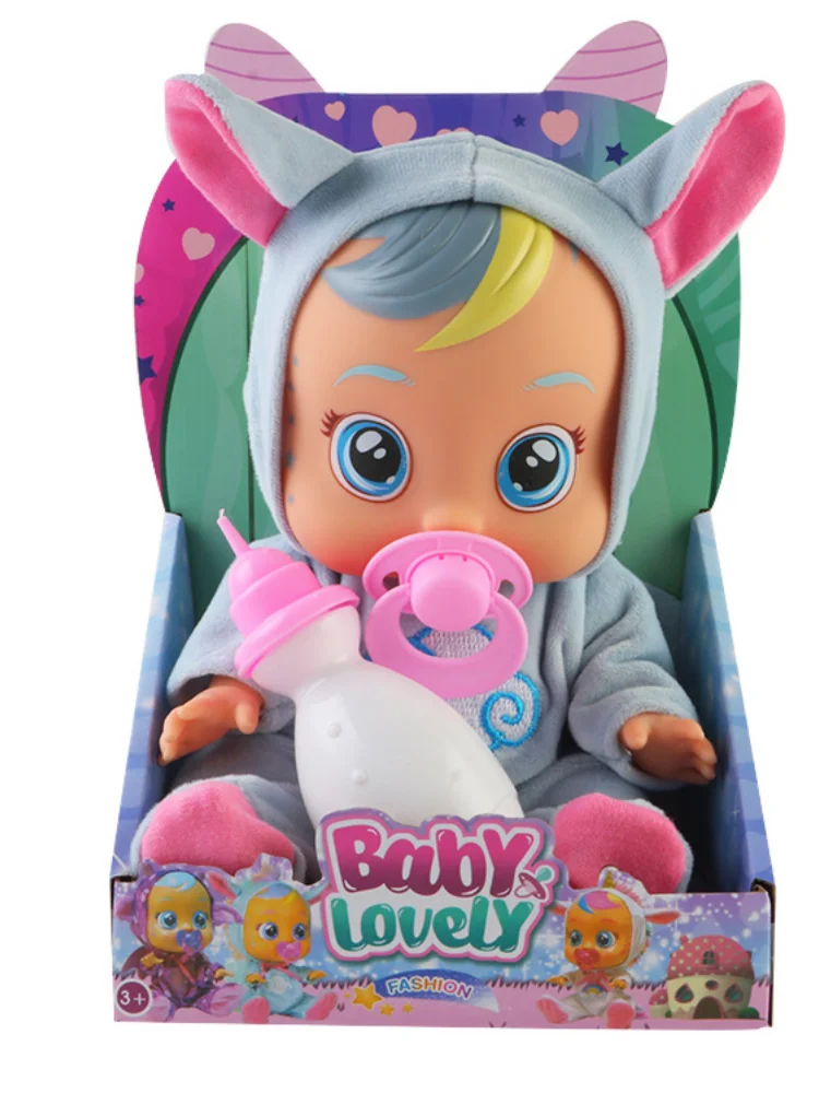 Кукла плачущая детская милый виниловый новорожденный младенец со слезами