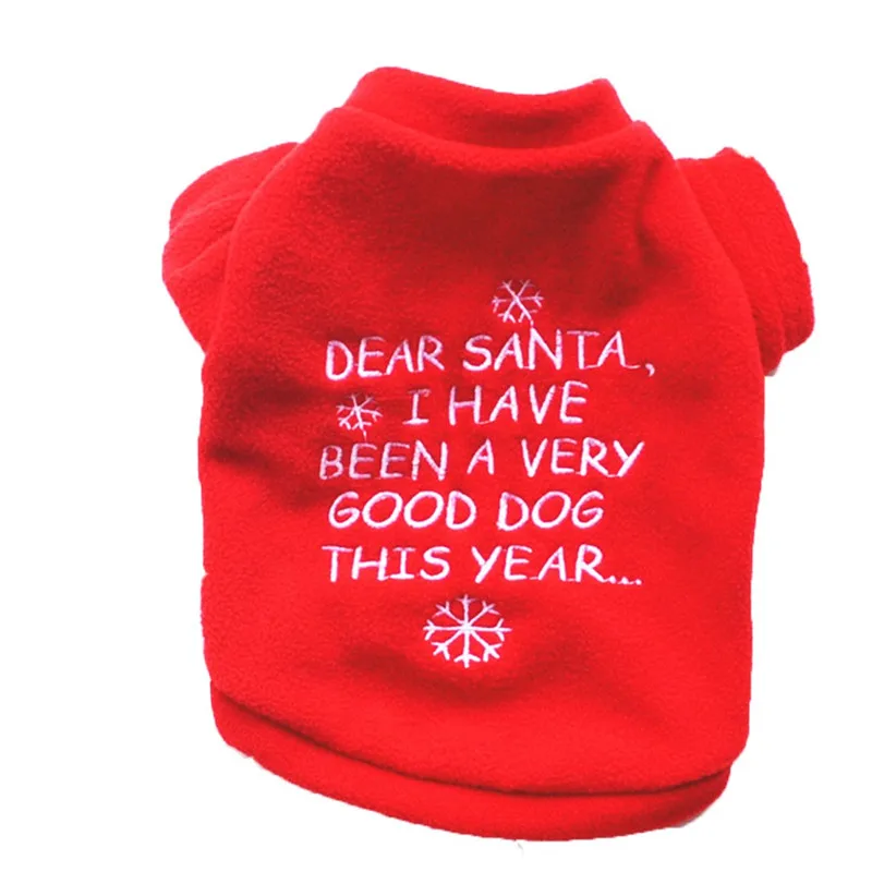 Зимняя плюшевая одежда с рождественским принтом для домашних питомцев животных