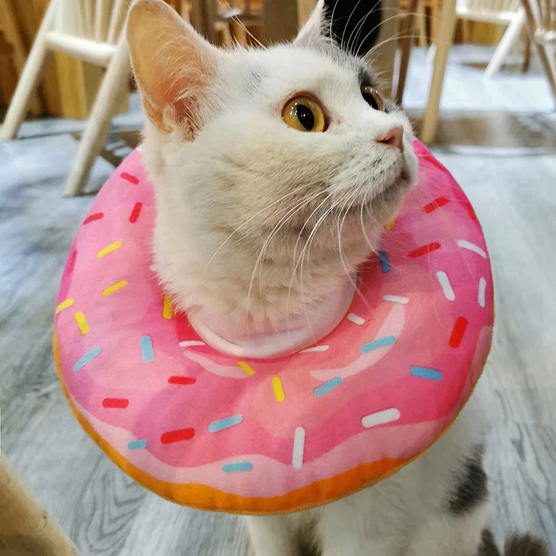 

Pet Dog Cat Adjustable E-Collar Wound Healing Collar Soft Prevent Bite Elizabeth Circle Cute Donut Pet Protection Collar For Cat