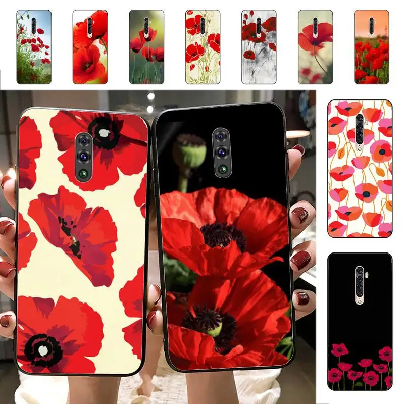 

Poppies flowers Phone Case for Vivo Y91C Y11 17 19 17 67 81 Oppo A9 2020 Realme c3