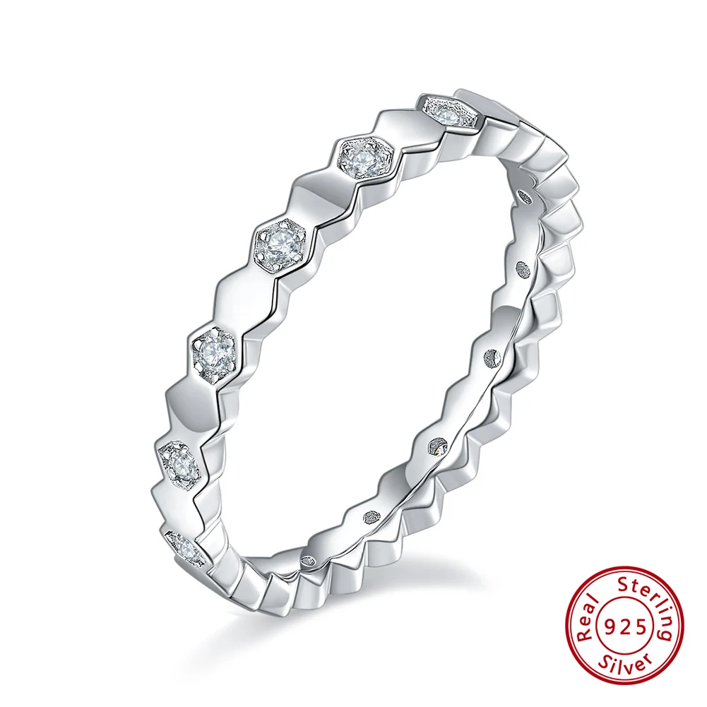 

New Arrival Moissanite Wedding Band Honeycomb Design D Color VVS Diamond 925 Sterling Silver Ring Fine Jewelry Gift Wholesale