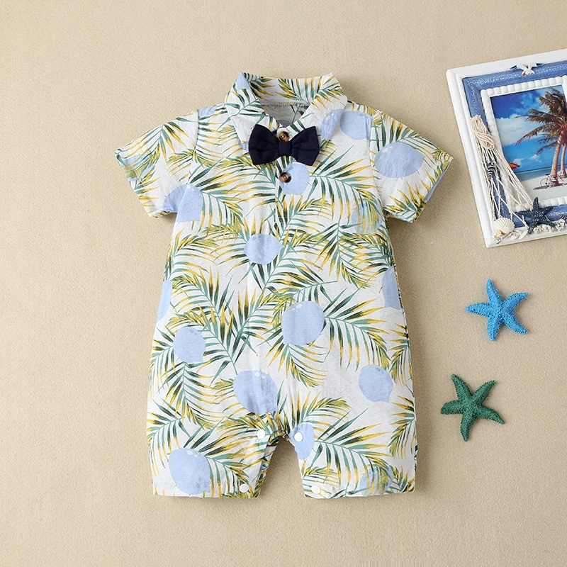 

Boys Baby New Cute Summer Onesies Camouflage Romper Print Bow Cotton Jumpsuit Fashion Soft Comfortable Children's Clothes