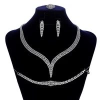 jewelry sets hadiyana classical simple women wedding bridal necklace earrings ring and bracelet set cn1708 conjunto de joyas