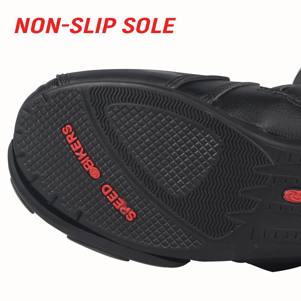 Защитные ботинки для мотоциклов скоростных гонок водонепроницаемые черные