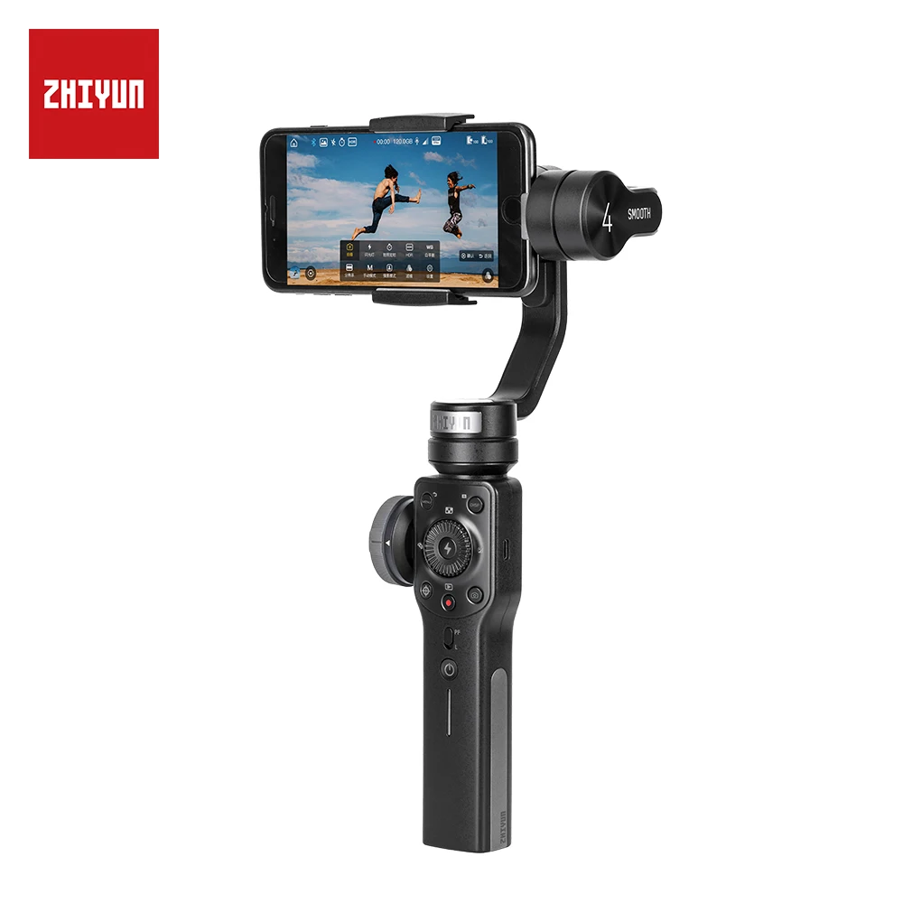 3 осевой ручной гиростабилизатор Zhiyun Smooth 4 портативный стабилизатор для iPhone X 8Plus 8