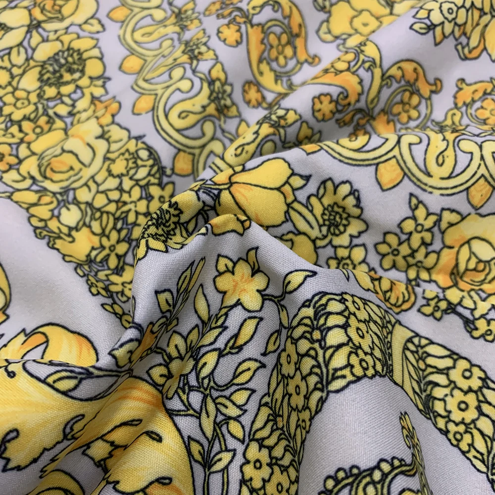 

Summer Long Sleeve Maxi Dress African Ladies Rich Bazin Golden Print Vintage Plus Size 3XL Floor Length Women Party Long Dress