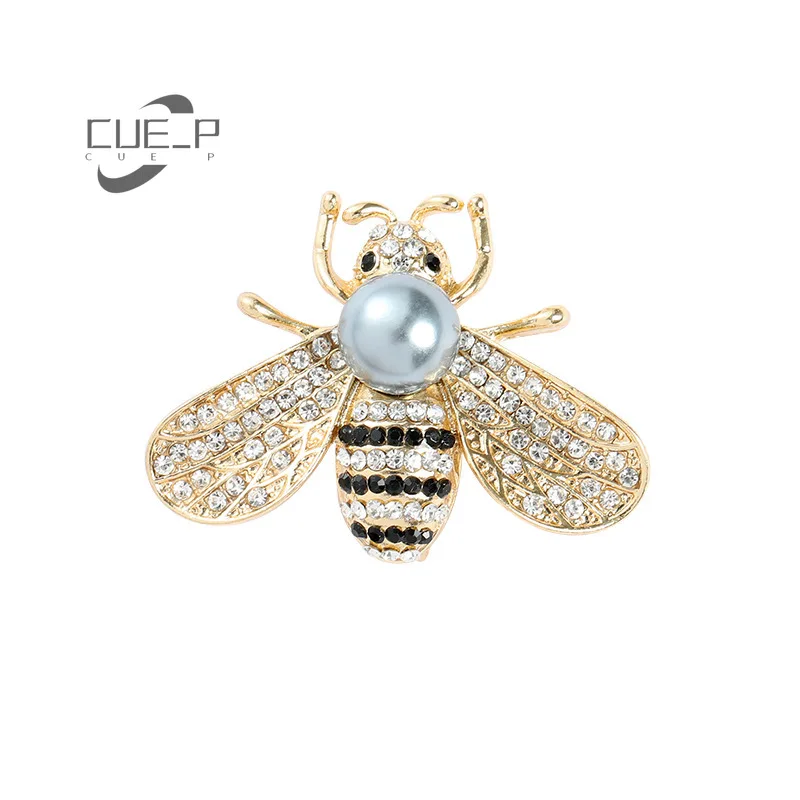 

2021 trendy natural pearl little bee brooch brooch high-end women's lovely suit women's summer minority Brooch