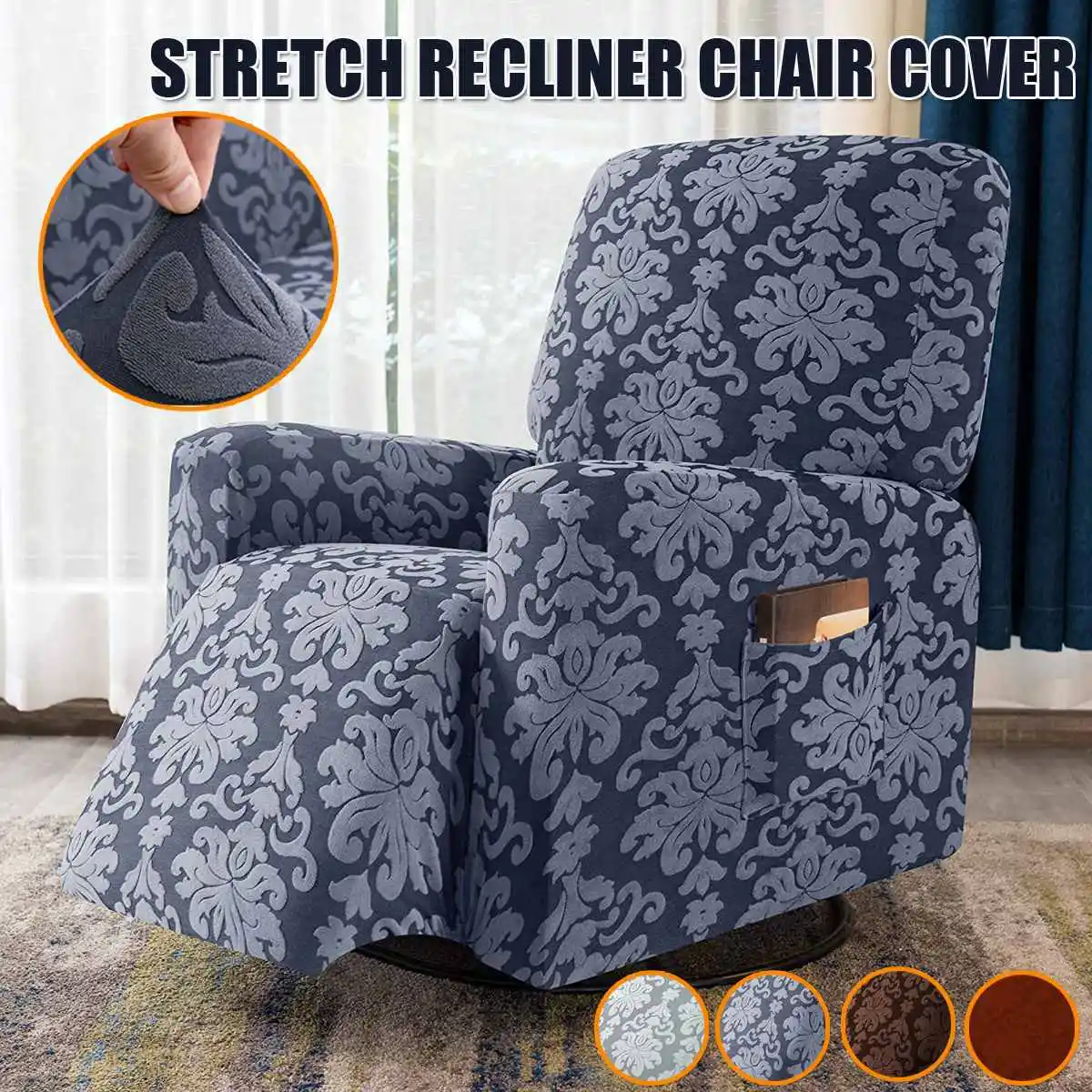 

Jacquard Stretch Elastic Recliner Sofa Cover Non-slip Removable And Washable Electric Armchair Cover Recliner Chair slipcover