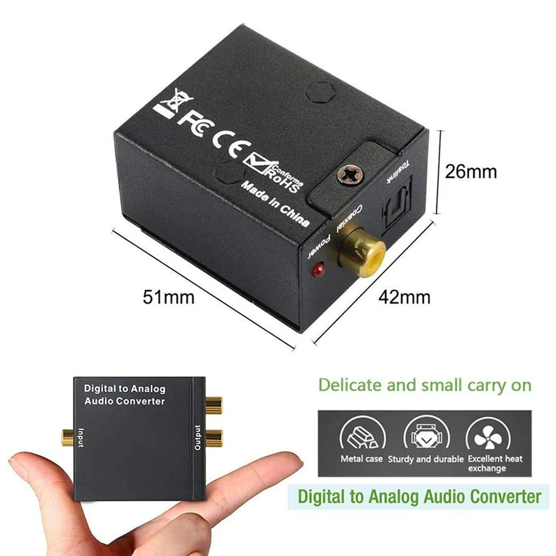 

Audio Converter Toslink to Analog Stereo Audio Left/Right Converter Adapter 3.5 mm Jack for Hd Dvd Sky Hd Blu-Ray