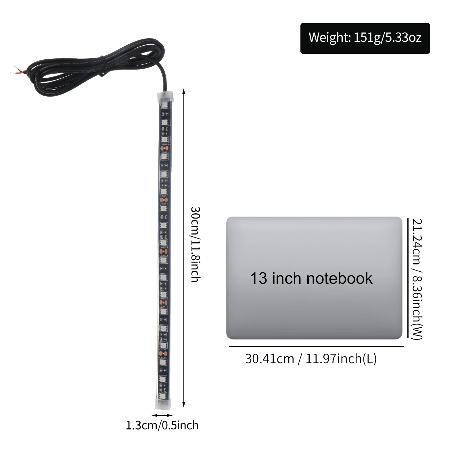 Светодиодные боковые лампы с длинной полосой длиной 30 см водонепроницаемые