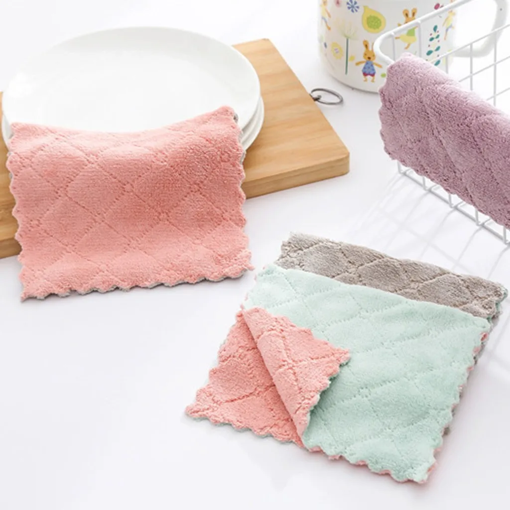 4 шт. антипригарное масло коралловый бархат подвесные полотенца для рук Кухня