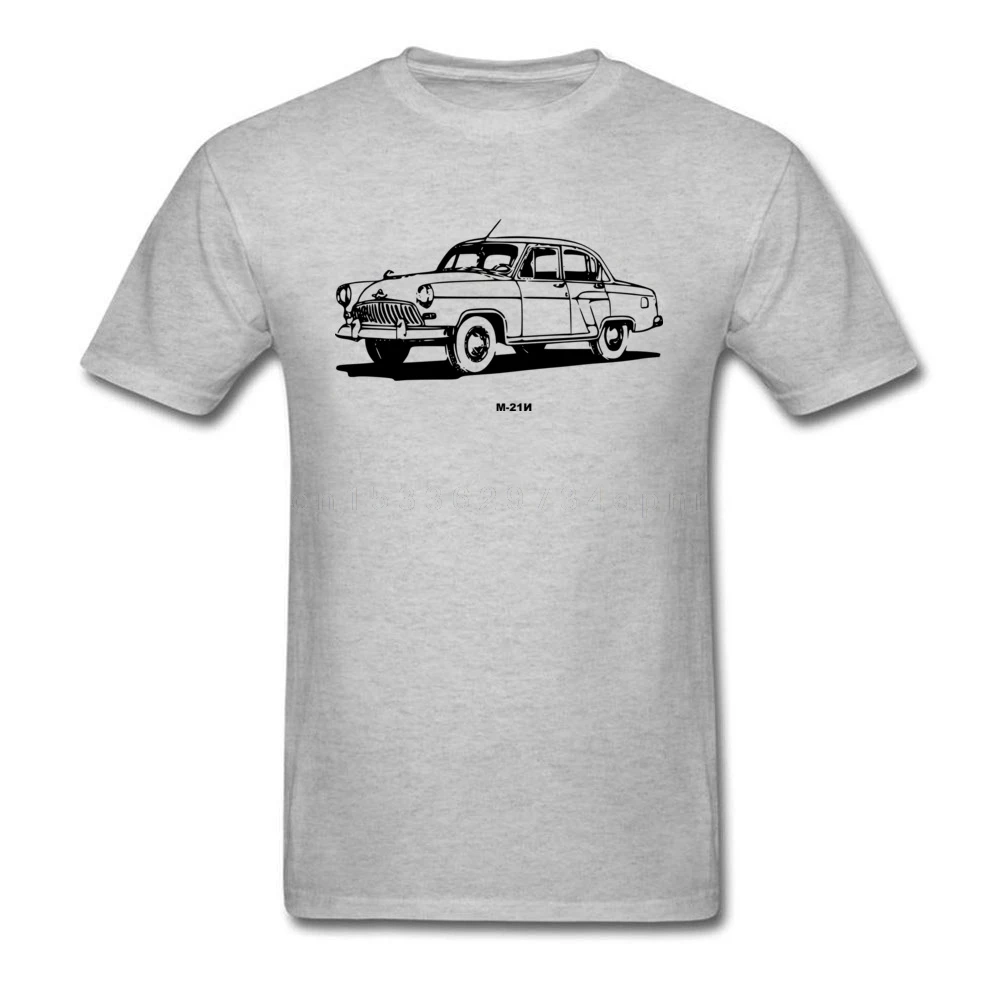 

Classic Volga M-21N Grey T-shirt Men Car Print Short Sleeve Tee Shirt Cotton Fabric Ctom Design Personality Tops