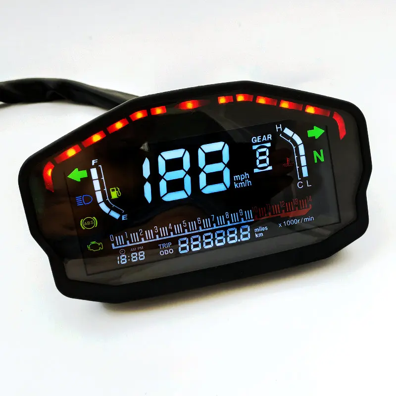

TKOSM For 2,4 Cylinders Motorcycle Universal LED LCD Speedometer Digital Backlight Odometer For BMW Honda Ducati Kawasaki Yamaha