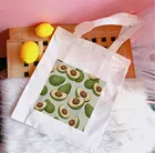 Новинка 2021, Холщовая Сумка-тоут с художественным принтом и милым мультяшным авокадо, сумка для студентов колледжа и учеников, сумка для путешествий