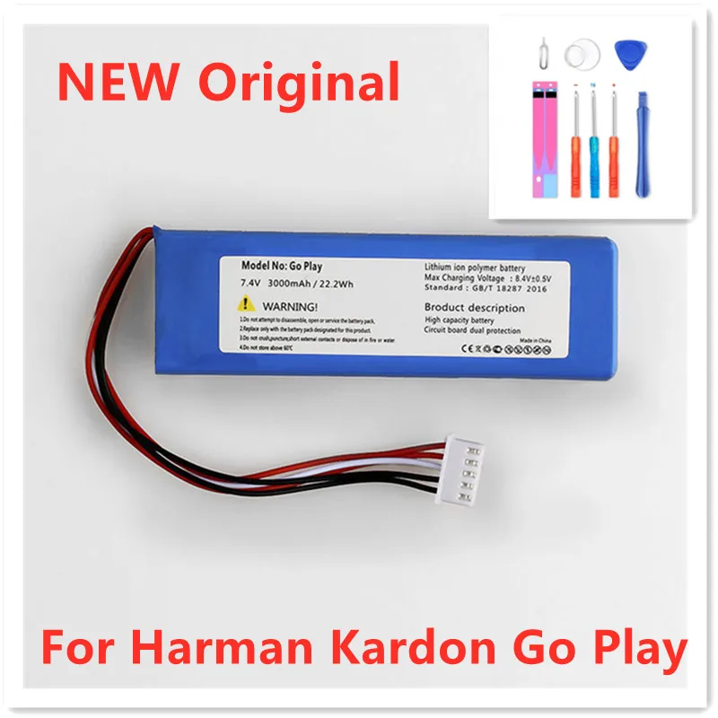 

High Quality 7.4V 3000mAh GSP1029102 01 Battery For harman kardon Go-play speaker Built-in Li-ion bateria Li-Polymer Batterie