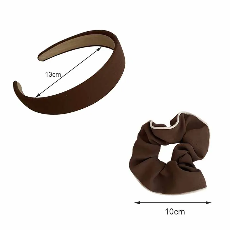 Ободок для волос женский однотонный тканевый обруч ручной работы корейский