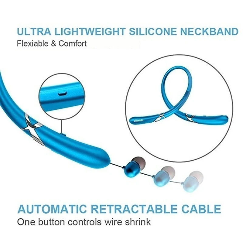 VTIN выдвижные наушники с шейным ремешком беспроводная гарнитура спортивные
