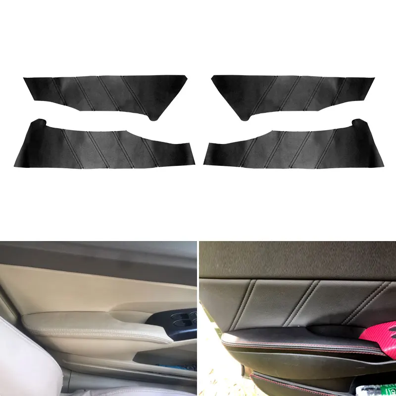 

4pcs Car Styling Door Handle Panel Microfiber Leather Cover Trim For Honda Civic 8th Gen 2006 2007 2008 2009 2010 2011 Sedan