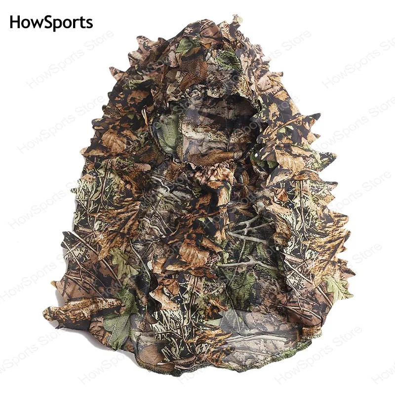 Howsports камуфляжные охотничьи костюмы для охоты с листьями капюшоном зелеными
