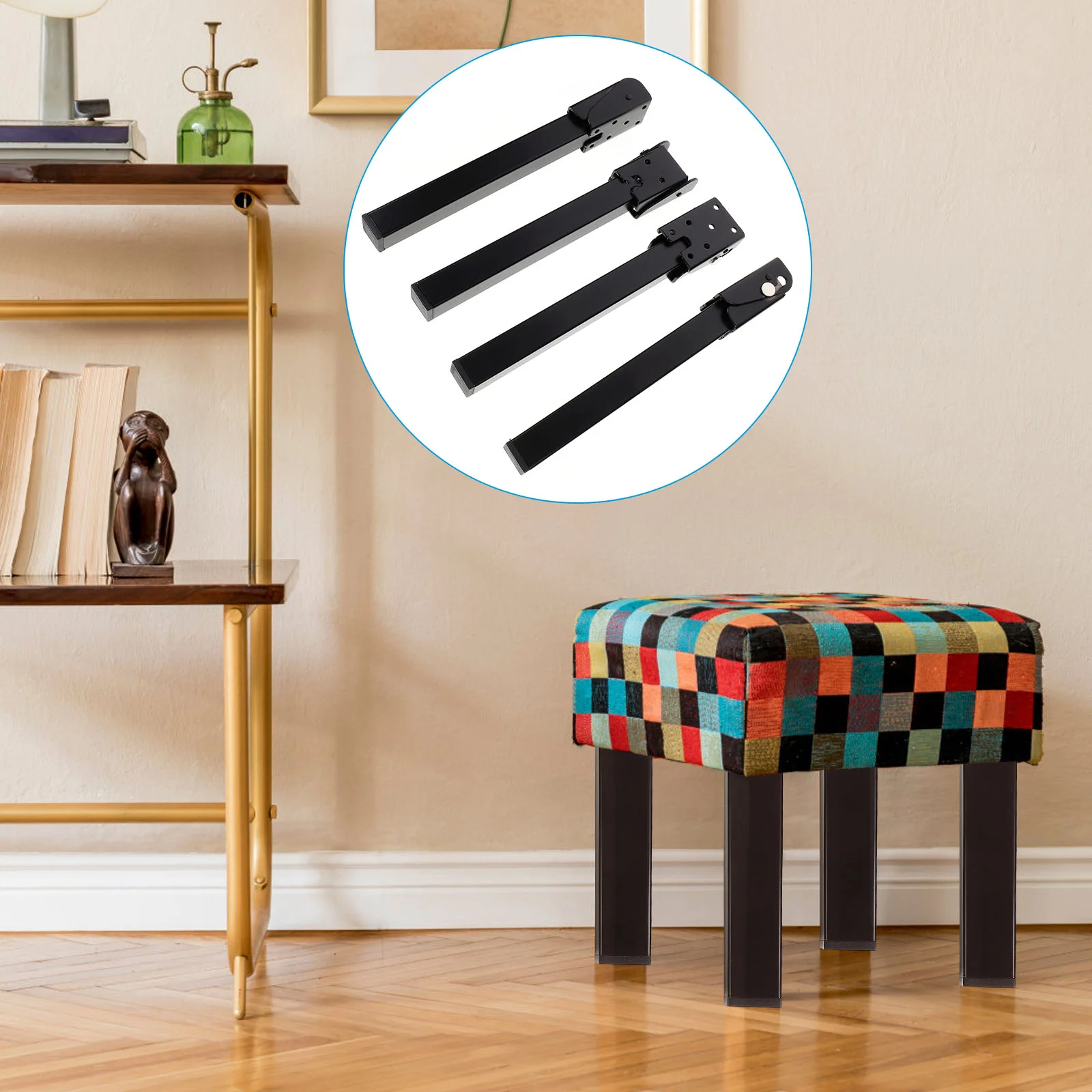 

4Pcs Folding Table Legs Sturdy Bed Table Legs Durable Laptop Table Legs (Black)