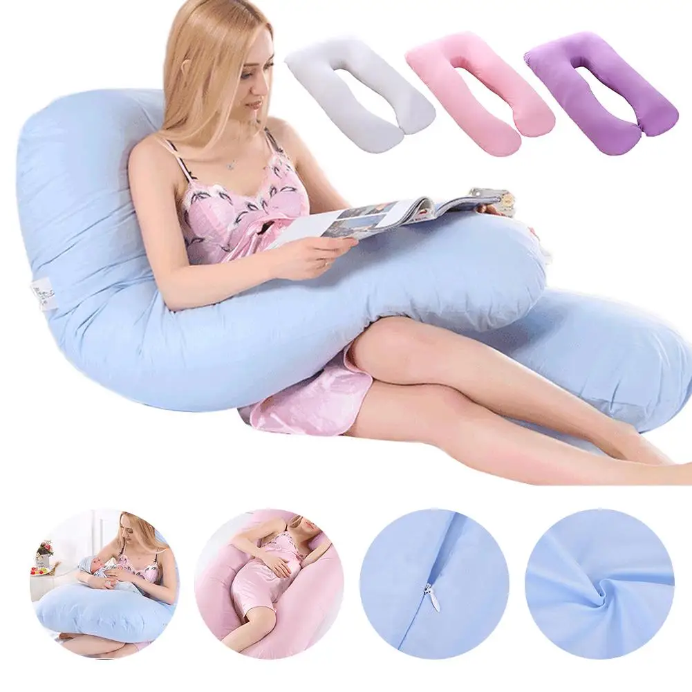 Funda de almohada de 160x80cm para embarazadas, funda de almohada tipo U Lumbar, protecci&oacute;n lateral multifunci&oacute;n, para mujeres embarazadas-0