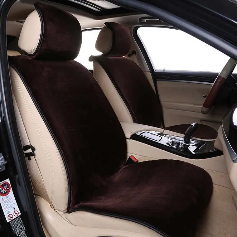 Faux fur Car Seat Cover winter White Universal Automotive interior Artificial Cushion For toyota Kia Mazda | Автомобили и