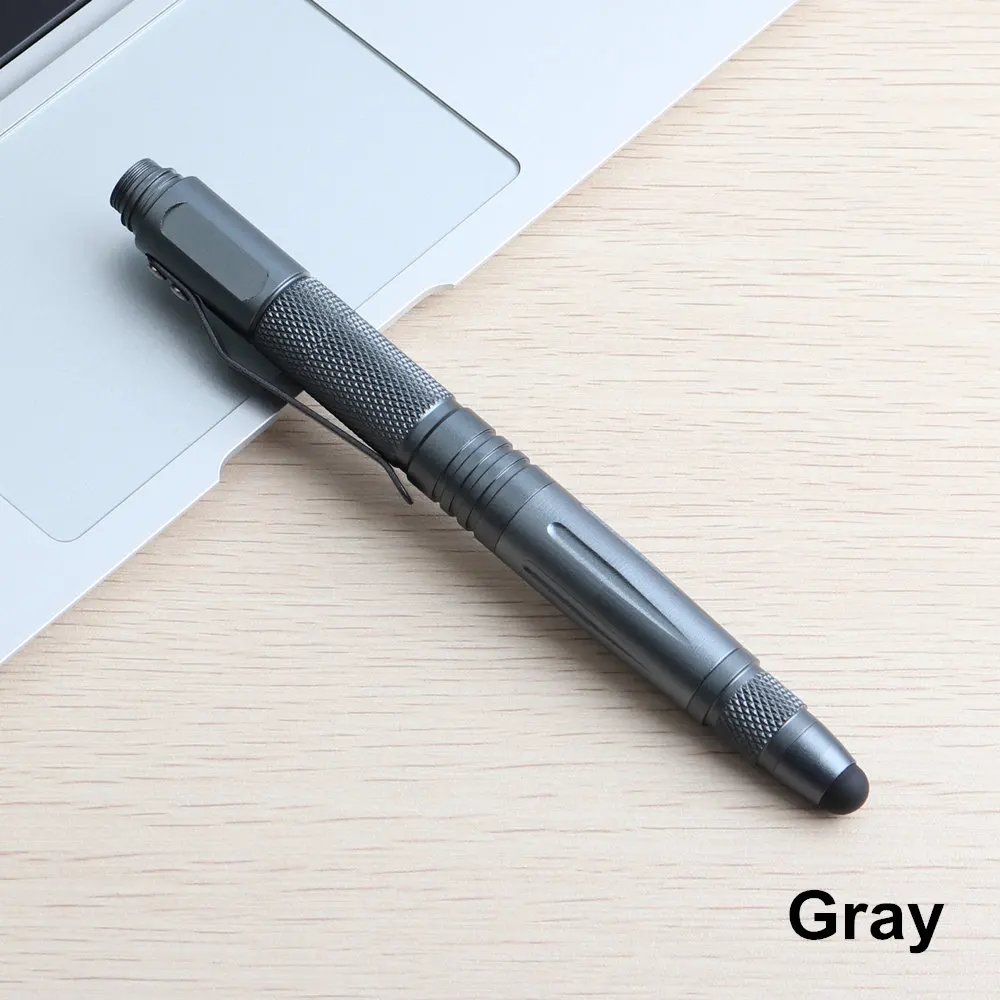 Tool Pen Gray Тактическая Ручка инструмент для самообороны для выживания военный металлический стилус стеклянный выключатель шариковая ручка многофункциональный инструмент 2 Дополнительные чернила - Цвет: Tool Pen Gray