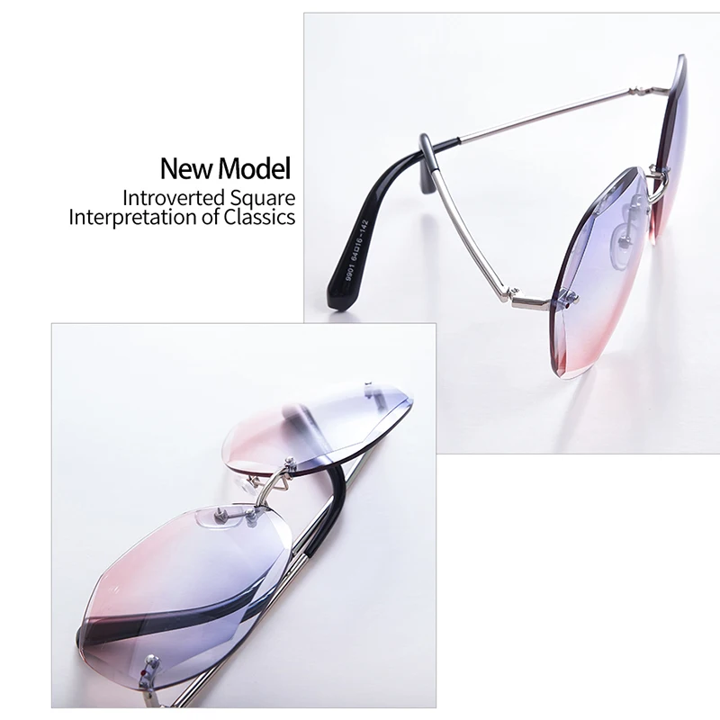 Женские солнцезащитные очки W &amp E без оправы с градиентной текстурой и