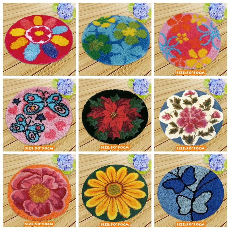 Prajna Удобная подушка крючок с защелкой цветы вышивка ковров для рукоделия