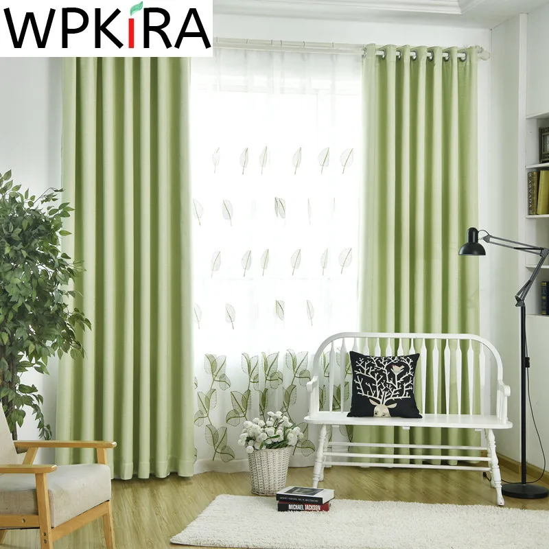 Современные зеленые затемняющие шторы в скандинавском стиле занавески из