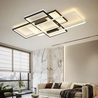 modern led living room bedroom home kitchen ceiling lamp dimmable white black rectangular lamps