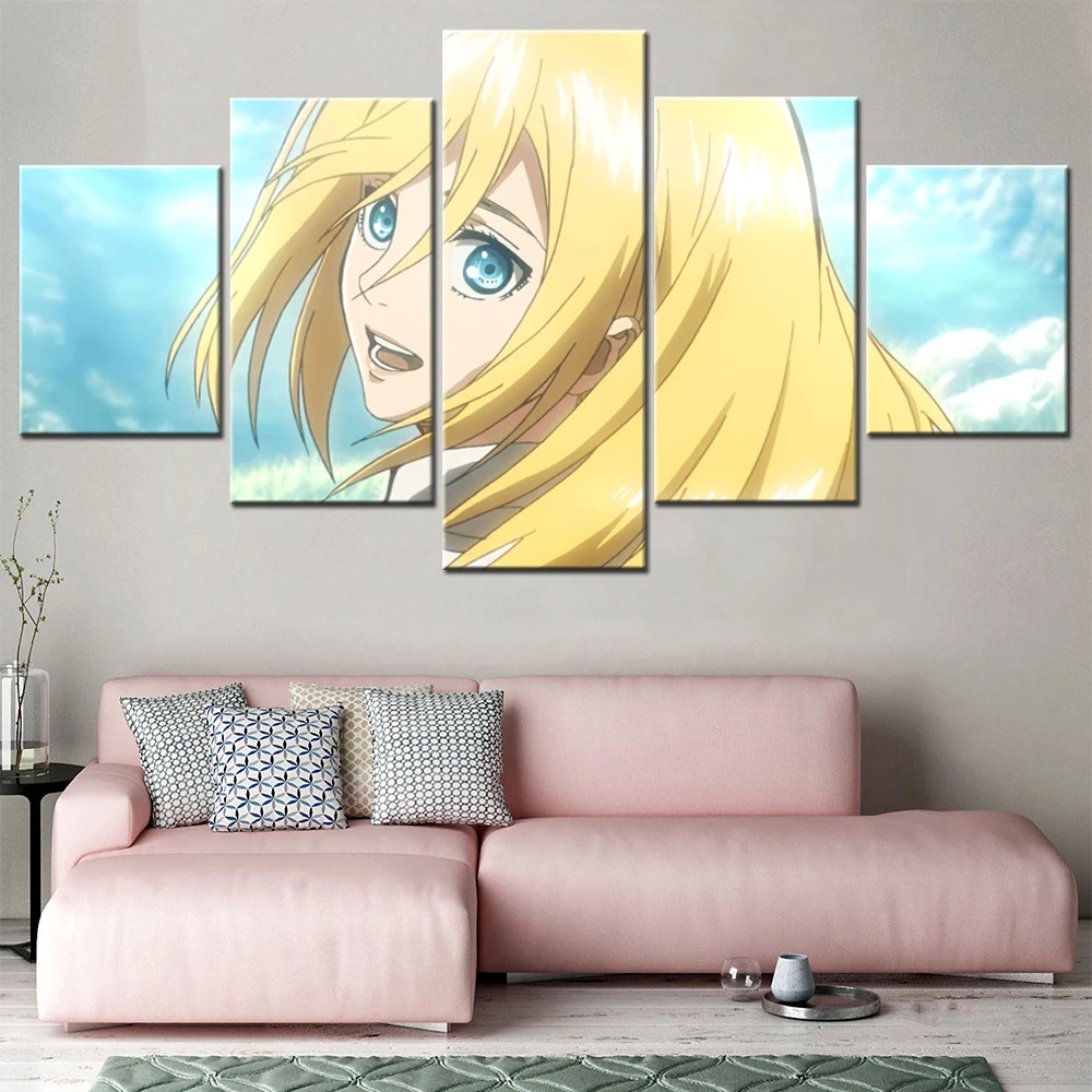 

Canvas Painting 5 Piece Anime Cartoon Figure Posters Reiss Girl Pictures For Living Room Wall Art Decorative Framework Modern